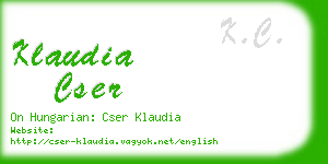 klaudia cser business card